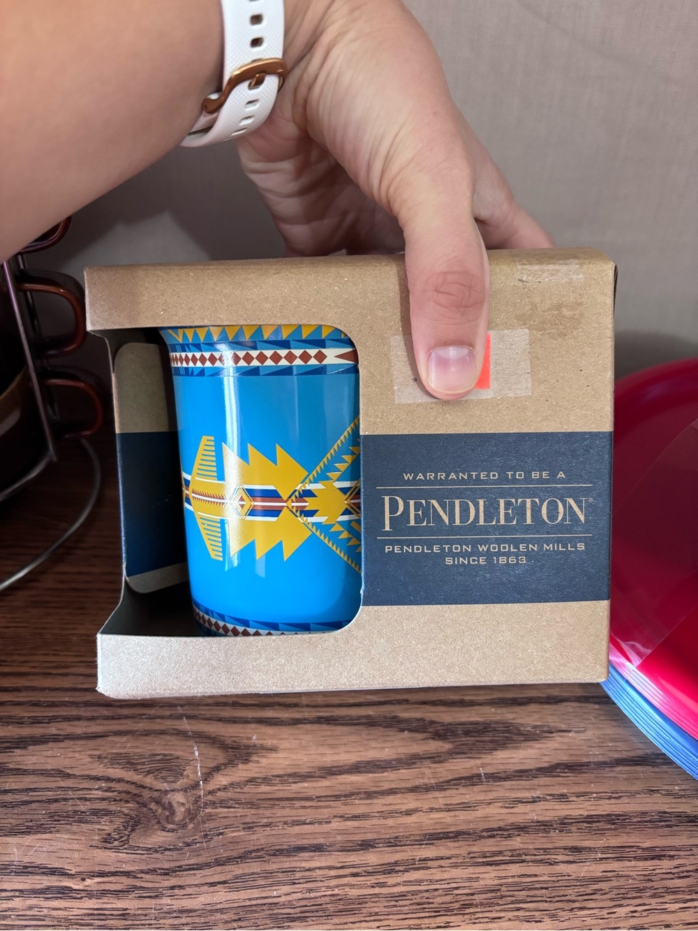 Pendleton Blue & Yellow Mug - Native Pattern